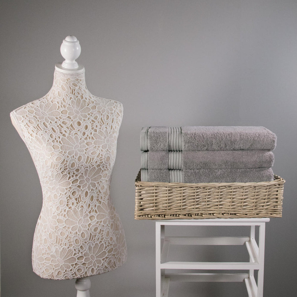 Luxuriöses Bambus-Handtuch-Set in Grau